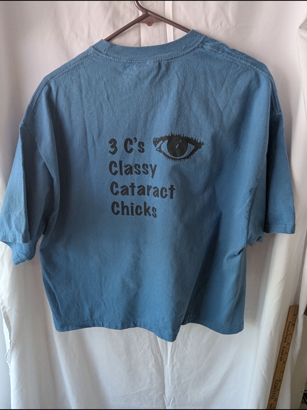 3 c's vintage tshirt XL Kitsch Classy Cataract Chicks Blue grandmacore Croptop